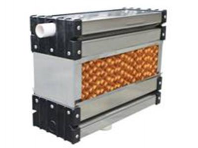 Evaporative cooling pad with outer frame made of stainless steel